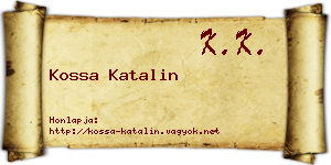 Kossa Katalin névjegykártya